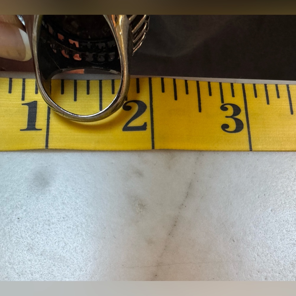 Large Silver Gemstone Ring - image 4